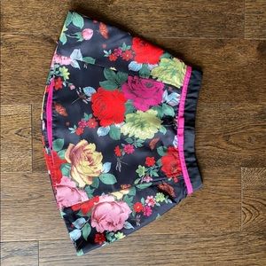 Girls floral silk skirt